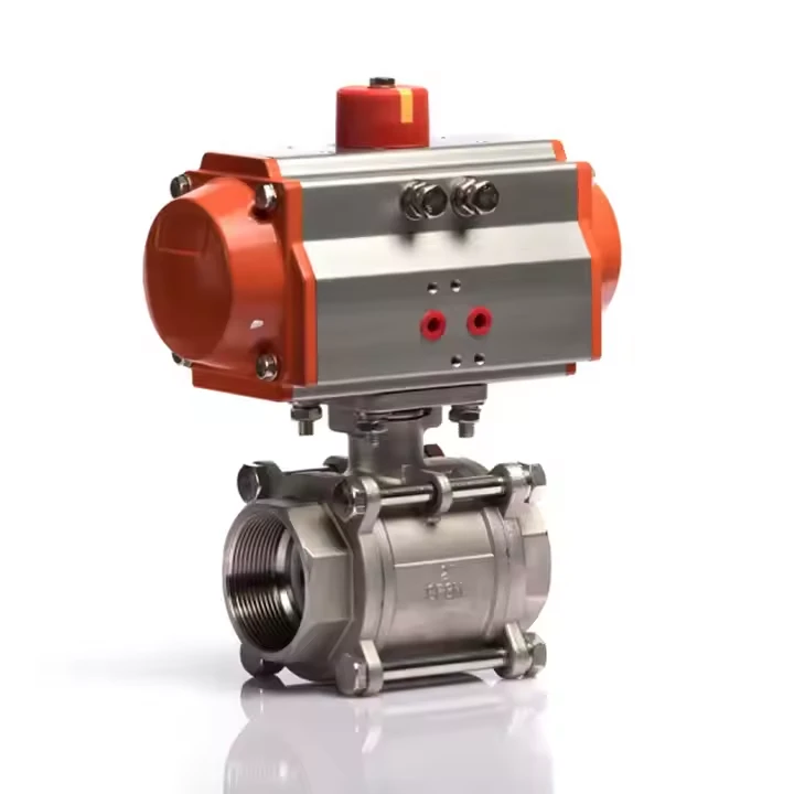 Hochwertiges pneumatisches Gewindekugelventil mit Vierteldrehbücher für die automatisierte Durchflussregelung