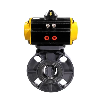 Neuankömmling PVC Flansch Schmetterlingsventil mit pneumatischer Stellantrieb